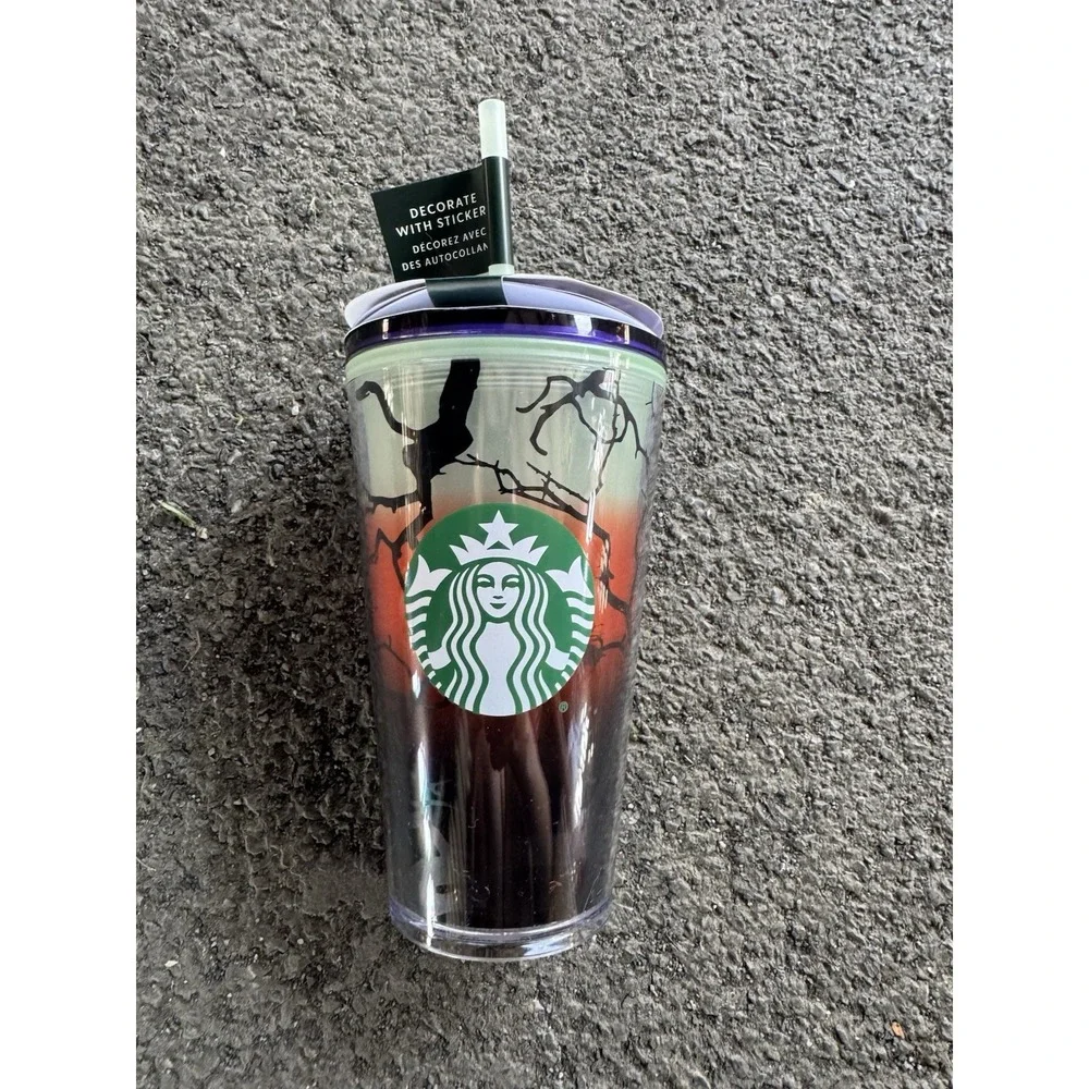 Starbucks 2022 Fall Halloween‎ Raven's Perch Glow In The Dark 16 oz Tumbler  New